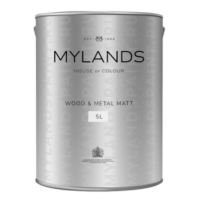 Краска Mylands Wood & Metal Paint Matt (матовая 8% интерьерная/экстерьерная краска для деревянных, металлических поверхностей и стен, моющаяся)